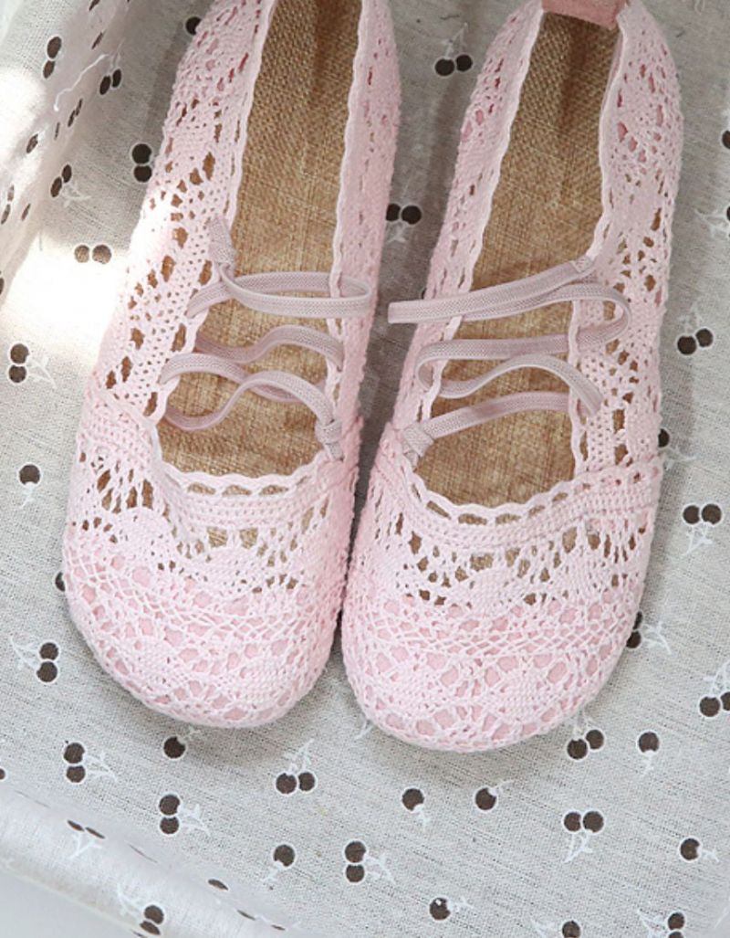 Front Strappy Blød Bund Lace Flats