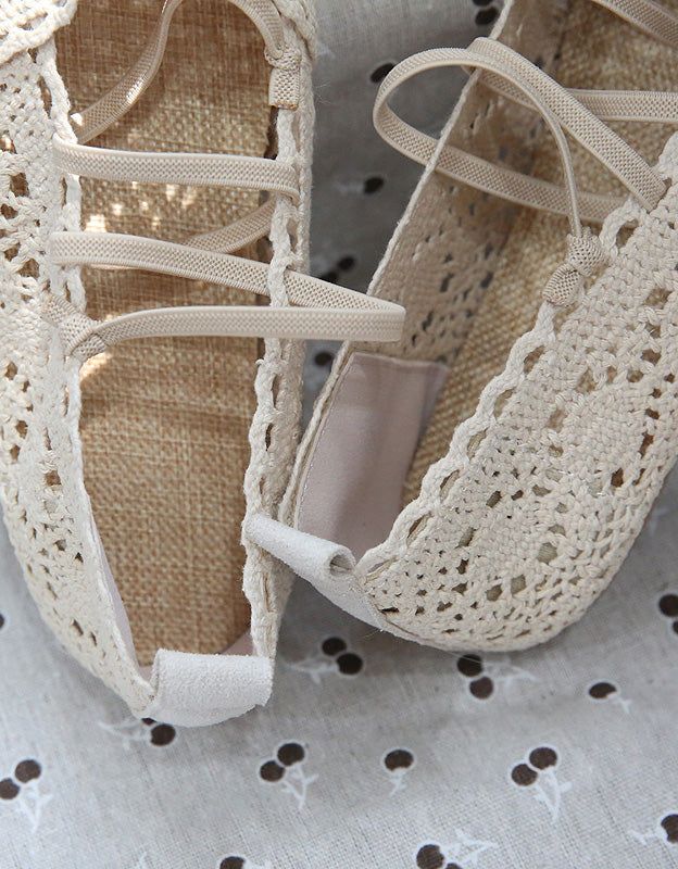 Front Strappy Blød Bund Lace Flats