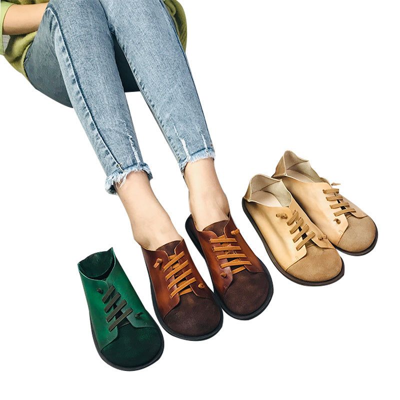 Spring Flats Farvematchende Retro Loafers Til Kvinder