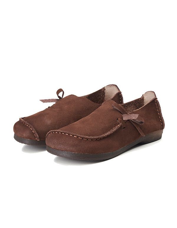 Spring Læder Bløde Dame Loafers