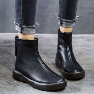 Ægte Læder Chelsea Velvet Short Boots 34-43