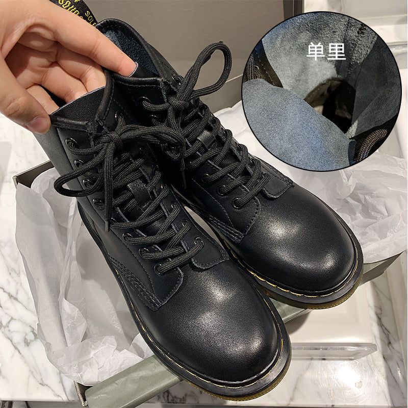 British Style Velvet Marten Boots Black | 35-43