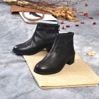 Lavhælede Velvet Black Short Boots 34-41 | Gave Sko