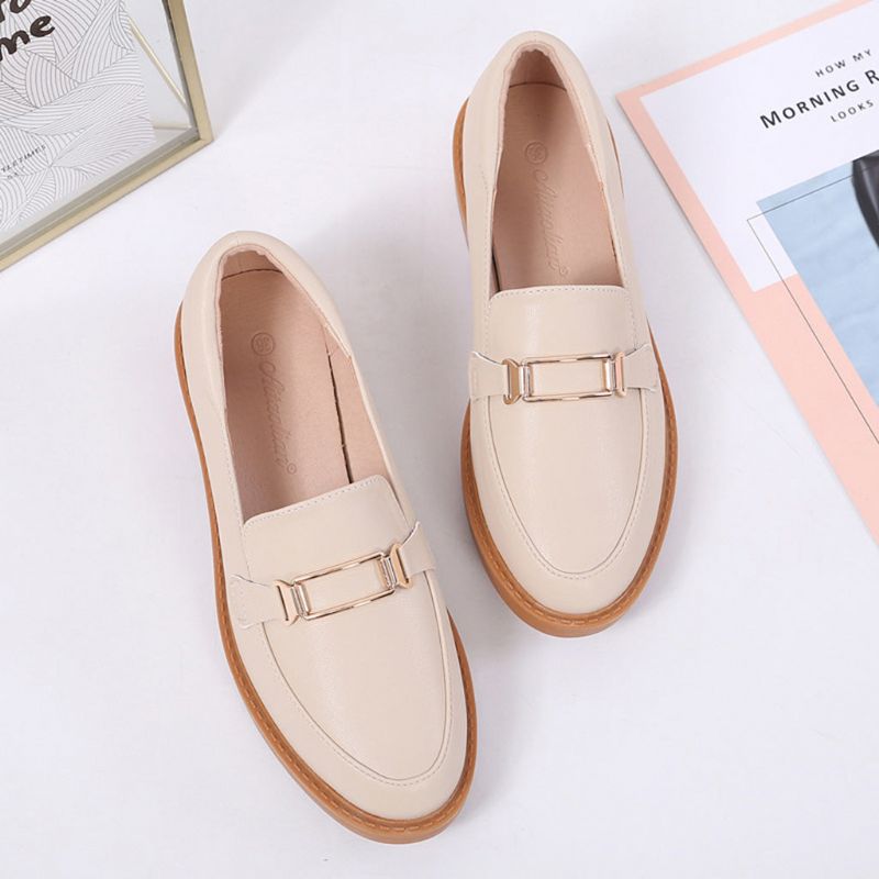 Casual Flad Læder Dame Loafers