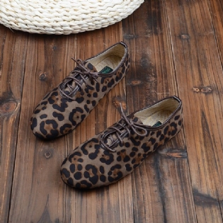 Dame Casual Flat Leopard Sko