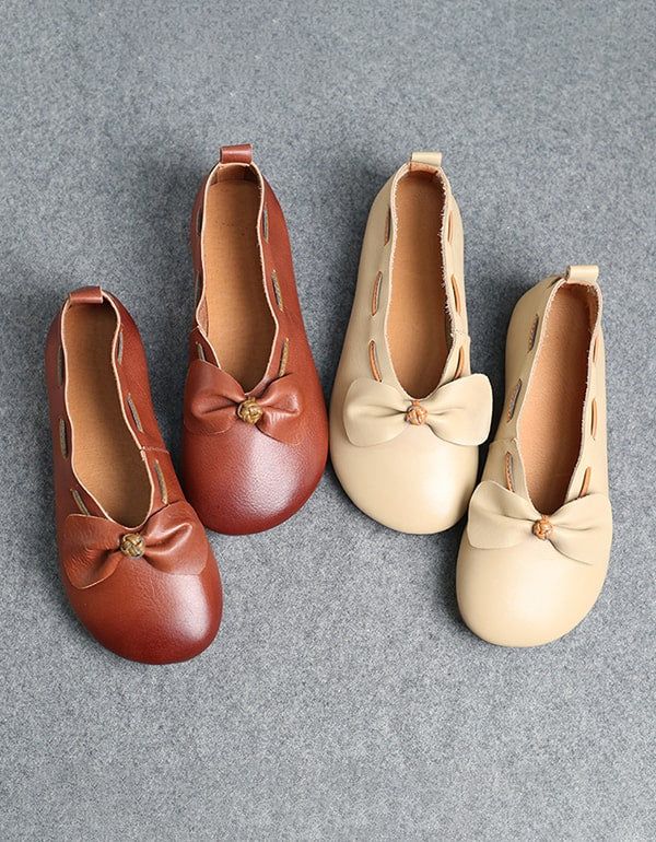 Forår Sommer Blødt Læder Bowknot Flats