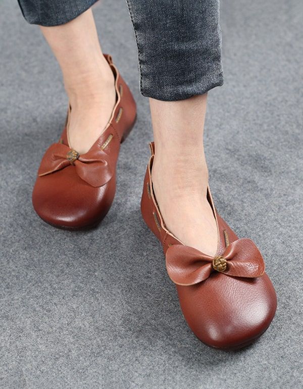 Forår Sommer Blødt Læder Bowknot Flats