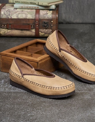 Forår Sommer Retro Læder Flats Loafers