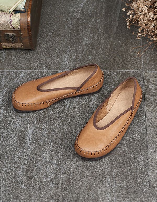 Forår Sommer Retro Læder Flats Loafers