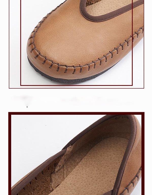 Forår Sommer Retro Læder Flats Loafers