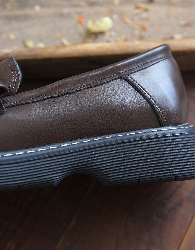 Front Metal Pin Rundt Hoved Komfortable Loafers