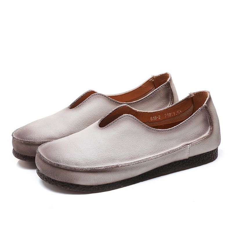 Håndlavede Bløde Læder-slip-on Retro Flade Sko