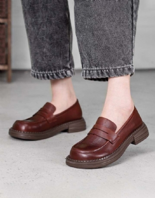 Håndlavede Retro Læder Soft Sole Loafers