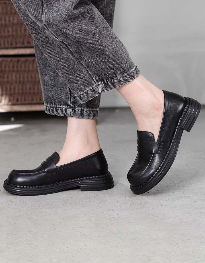 Håndlavede Retro Læder Soft Sole Loafers