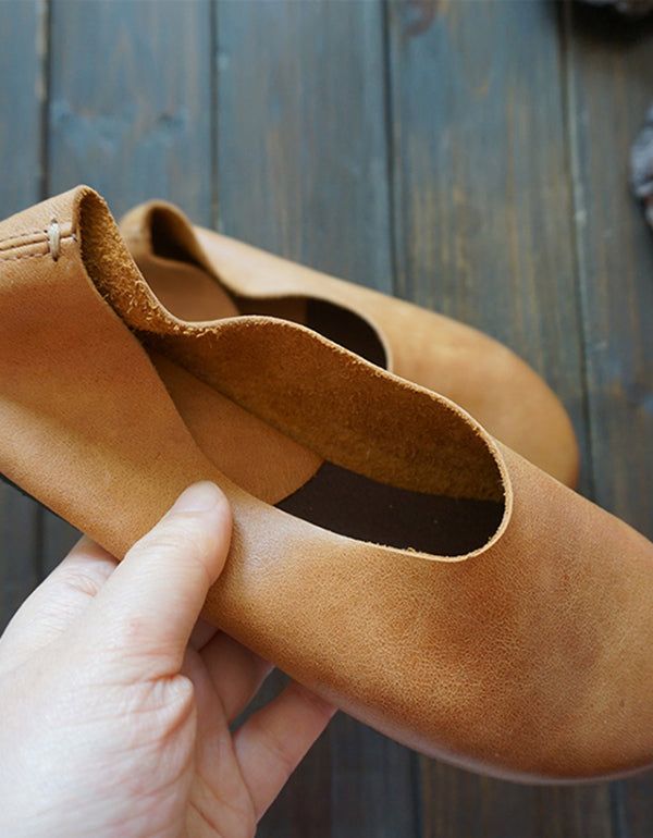 Retro Komfortabel Læder Håndlavet Flats 35-41