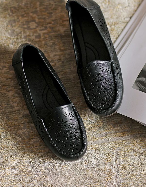 Retro Læder Slip-on Comfy Loafers