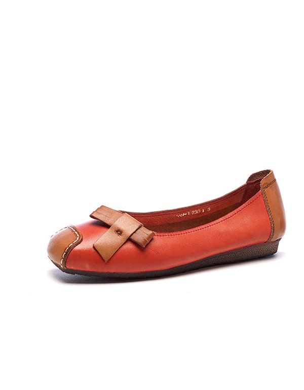 Retro Lædersøm Komfortable Slip-on Flats