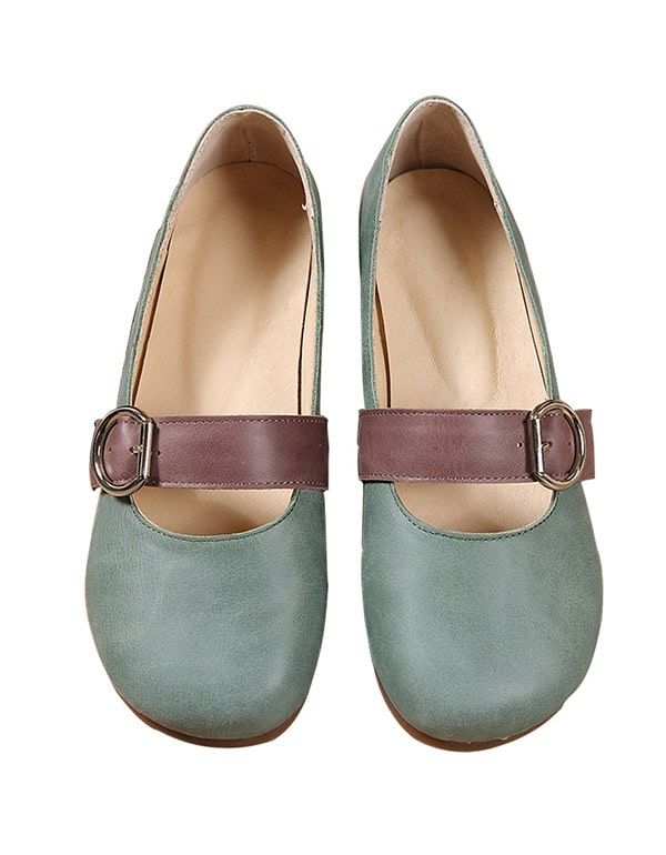 Slip-on Retro Flats Med Spænde Til Kvinder