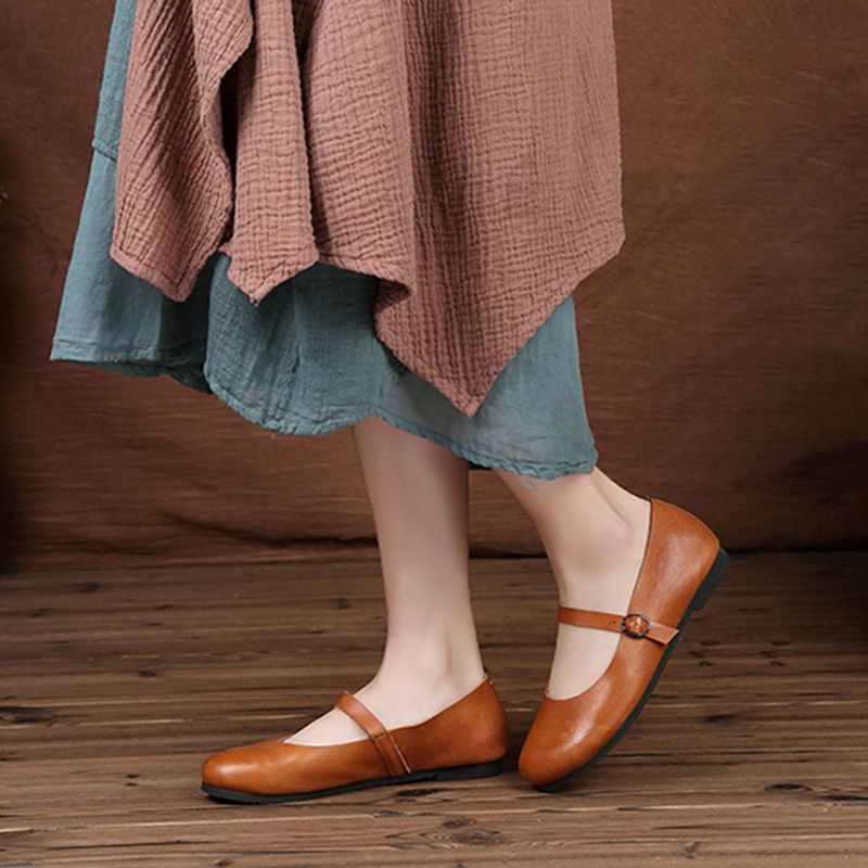 Spænde Håndlavede Retro Flats | Gave Sko