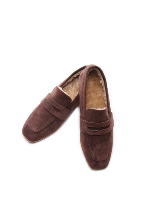 Square Head Fladhælede Ruskind Britiske Loafers