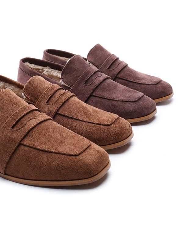 Square Head Fladhælede Ruskind Britiske Loafers