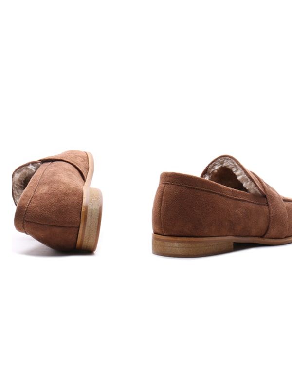 Square Head Fladhælede Ruskind Britiske Loafers