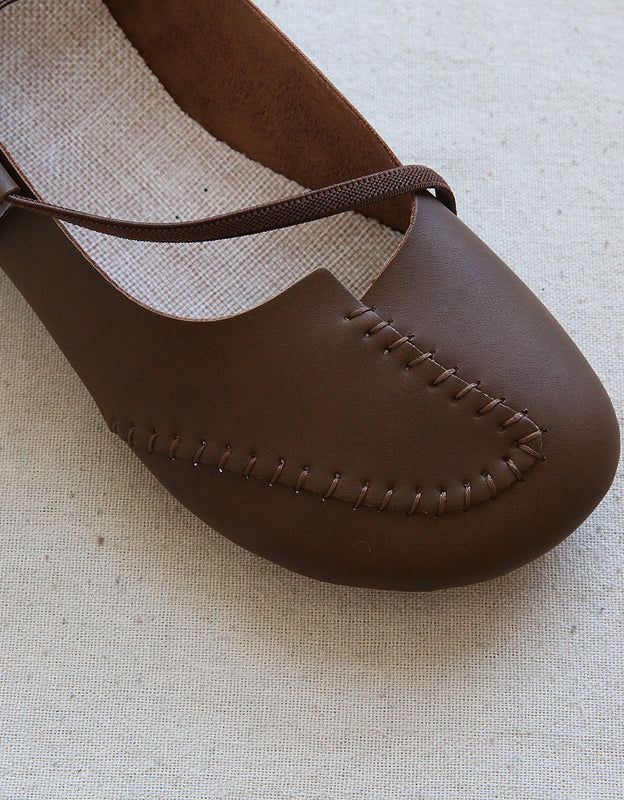 Syning Blødt Læder Sommer Retro Flats