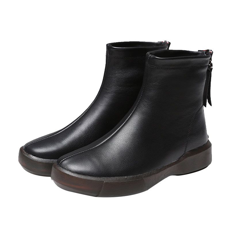 Ægte Læder Chelsea Velvet Short Boots 34-43