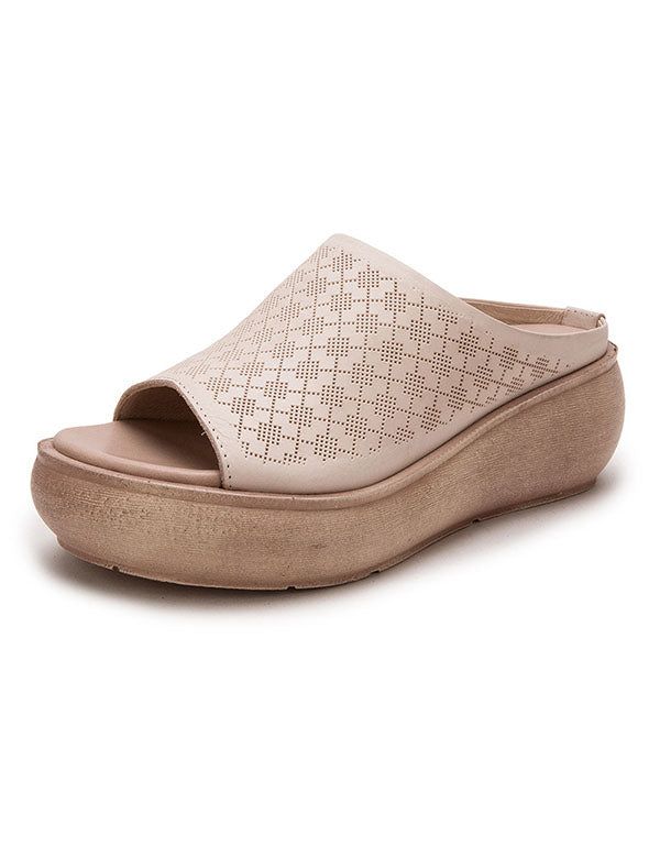 Læder Hjemmesko Wedge Summer Fashion