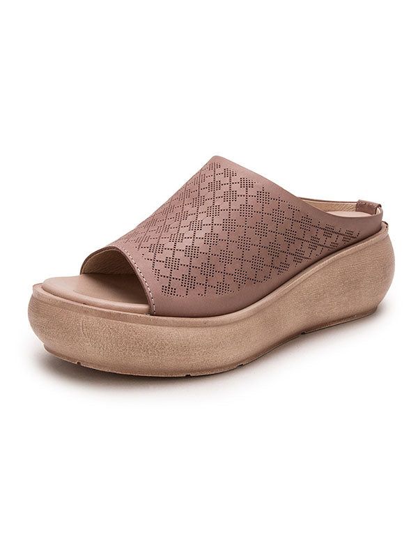 Læder Hjemmesko Wedge Summer Fashion