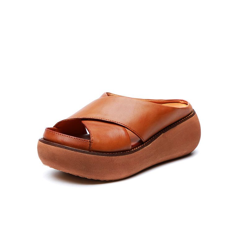 Summer Cross Strap Wedge Hjemmesko