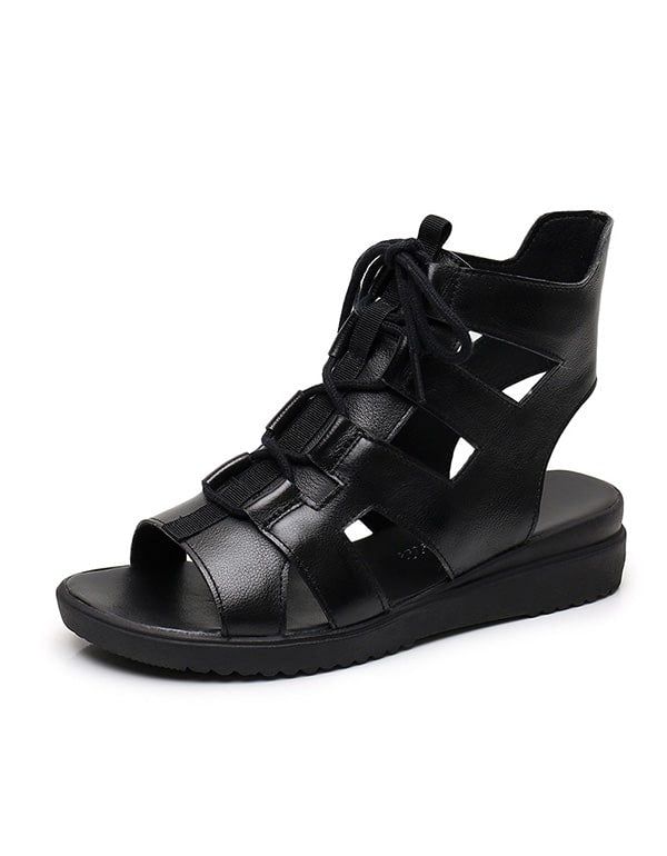 Sommer-snøre Ankelsandaler Med Slingback