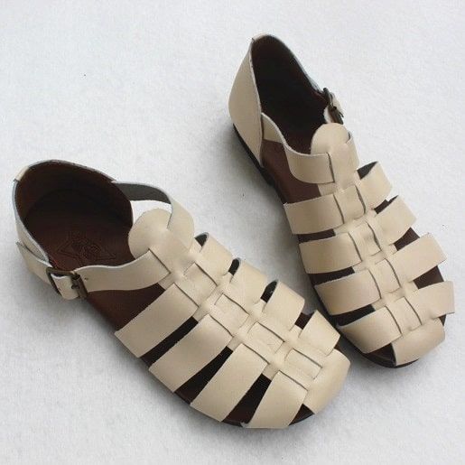 Vintage Strappy Close-toe Flade Sandaler | 35-41