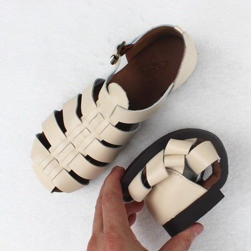 Vintage Strappy Close-toe Flade Sandaler | 35-41