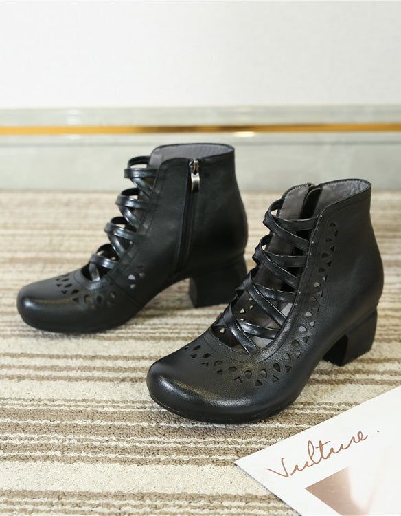 Håndlavede Retro Hollow Summer Chunky Boots