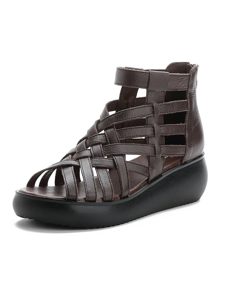 Håndlavede Retro Wedge Straps Sandaler Sommer