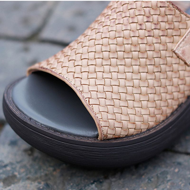 Håndlavede Vævede Slingback-sandaler Til Kvinder