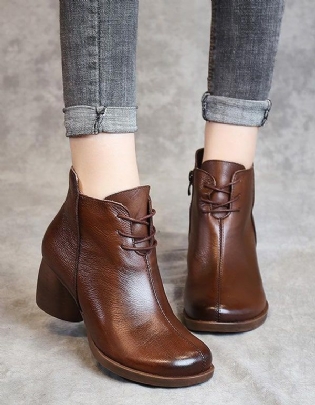 Retro Elegant Komfortable Chunky Boots | Gave Sko