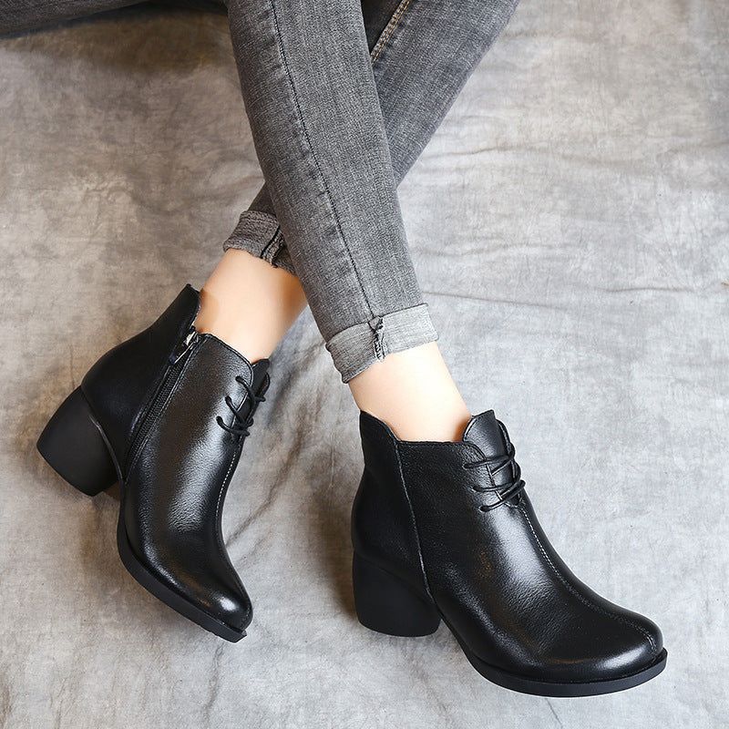 Retro Elegant Komfortable Chunky Boots | Gave Sko