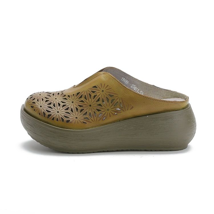 Sommer Retro Hollow Holiday Wedge Hjemmesko