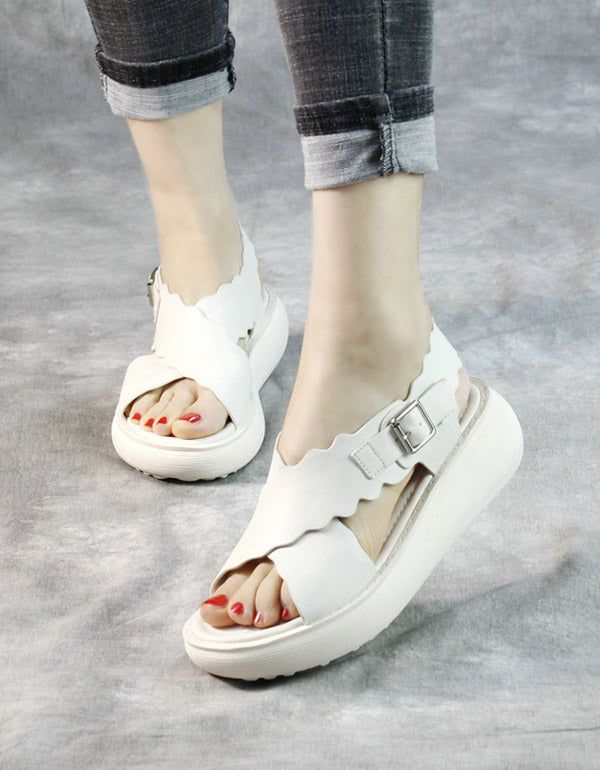 Summer Cross Strap Retro Platform Sandaler