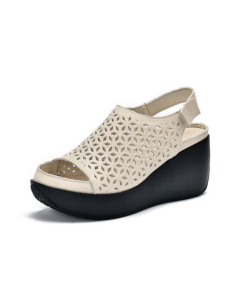 Summer Hollow Retro Slingback Wedges Sandaler