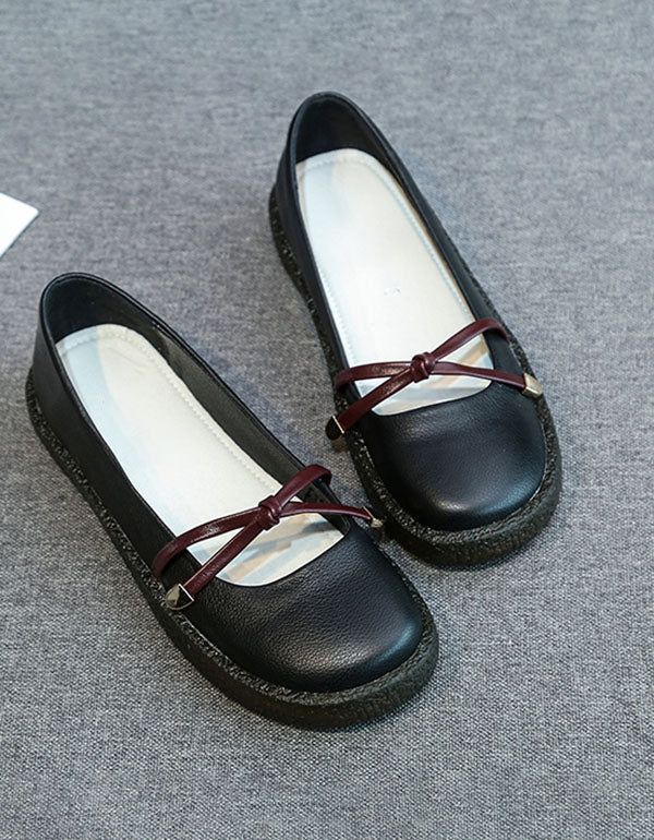 Sygeplejerskesko I Læder Blødbund Casual Flats