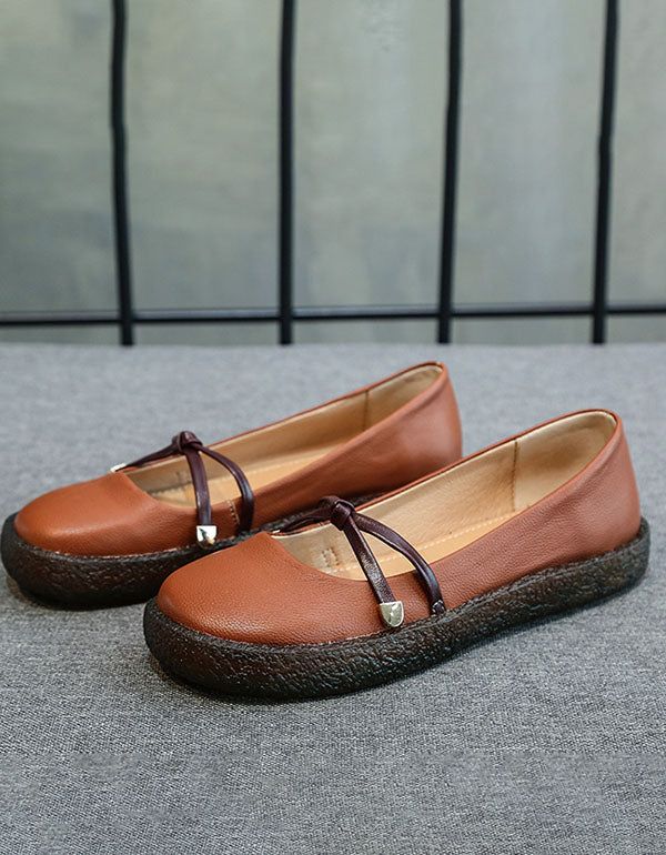 Sygeplejerskesko I Læder Blødbund Casual Flats