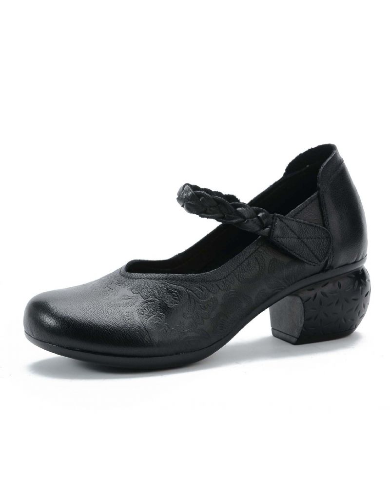 Håndlavede Præget Velcro Retro Chunky Pumps