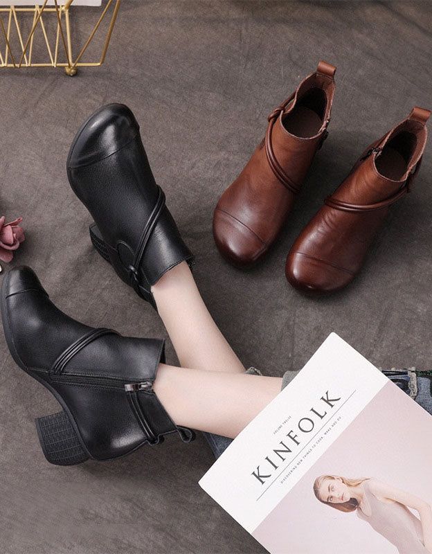 Non Slip Komfortabel Retro Chunky Bootie