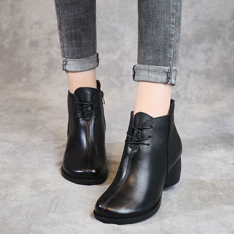 Retro Elegant Komfortable Chunky Boots | Gave Sko