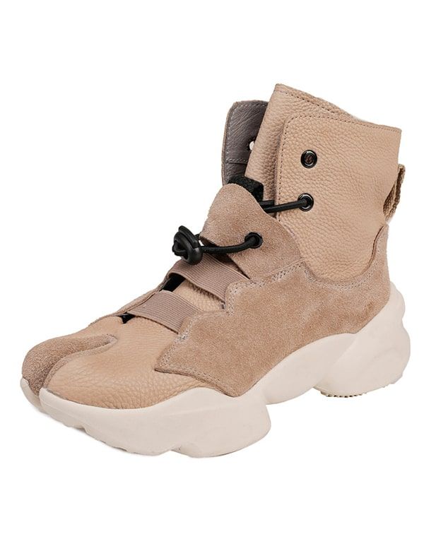 Casual Tyksålet Split Toe Beige Sneaker