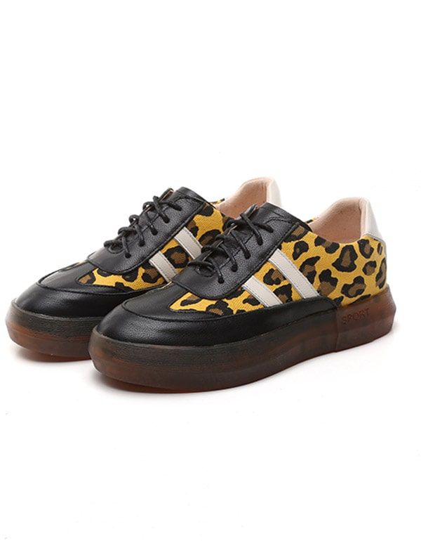 Tykke Ko-sene Casual Sneakers Med Leopardtryk