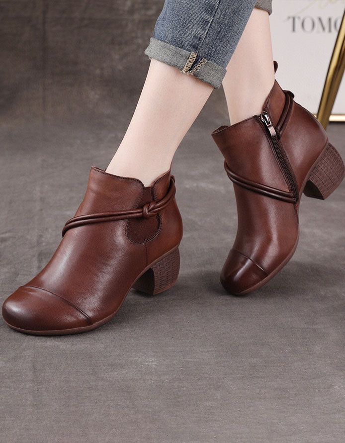 Non Slip Komfortabel Retro Chunky Bootie